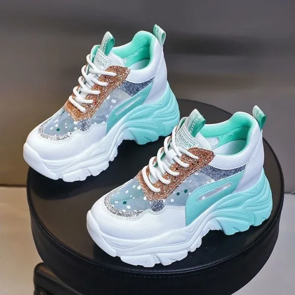 Fashion Trend All Match Sports Court Shoes for Teen-Agers Girl Casual Thick Sole Women White Running Shoes - Image 3