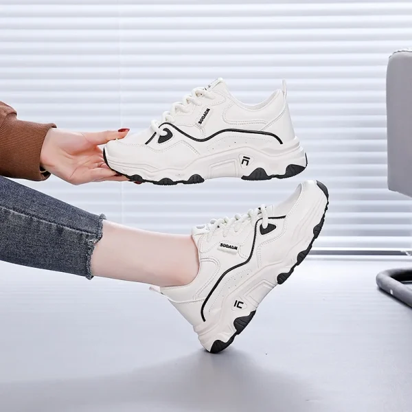 2025 Fashion Mesh Lace up Women S Casual Shoes Comfortable Sneakers Women Breathable Shoes - Image 4