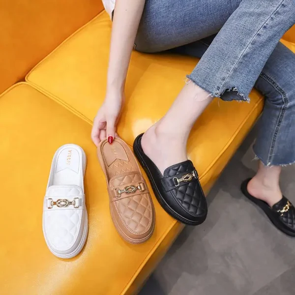 Half Sandals Women's slippers 2025 Casual Fashion Lazy One Step off Cheap Ladies Summer - Image 2