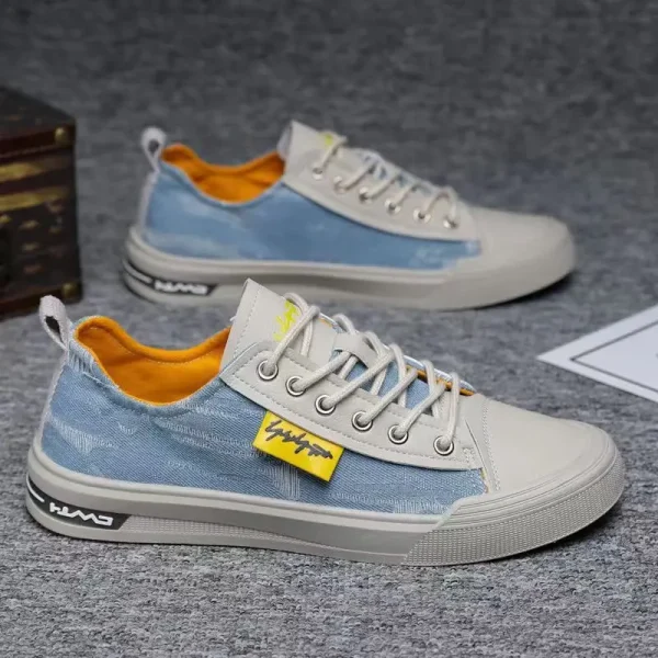 2025 New Spring Korean Edition Trend Versatile Flat Sole Shoes for Men's Casual Canvas Shoes Size 39-44 - Image 4