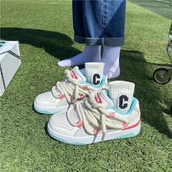 2025 Women's Small White Shoes Women Leisure Sports Flat Shoes