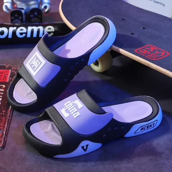 New Hot Sale PVC Shoes Men Soft Massage Bottom Home Men Outdoor Sport Slides Slippers for Men - Image 4