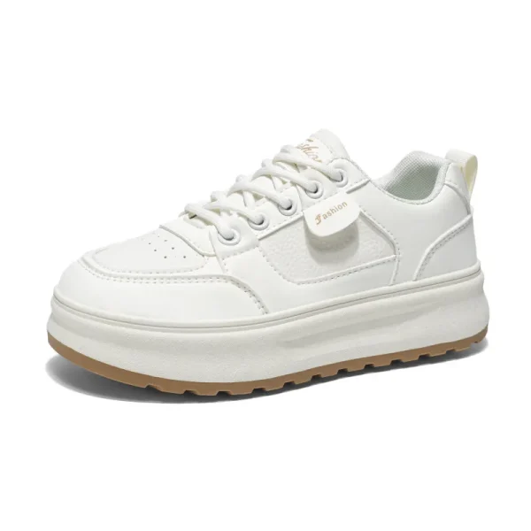 2025 Women's Spring New Breathable White Shoes Women's Versatile Thick Soled Sports and Leisure Board Shoes Trendy Shoes - Image 6
