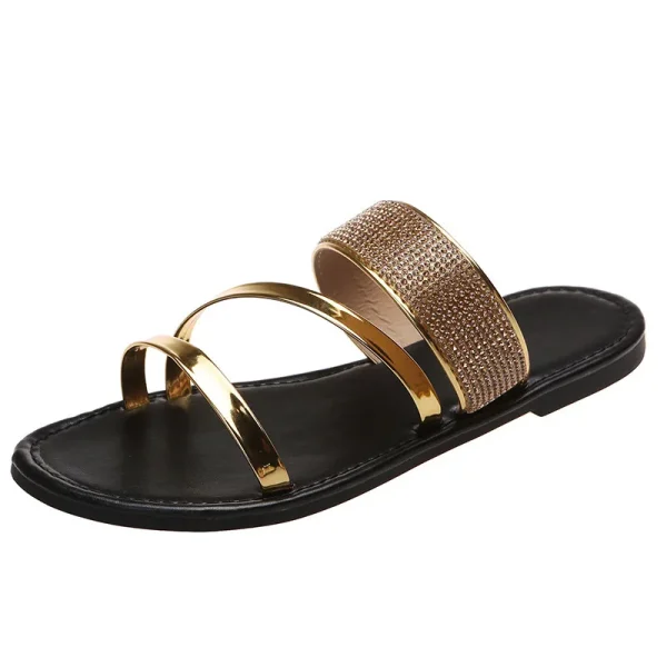 Sandals 2025 Large Size Women's Fashion Rhinestone Outdoor Summer Breathable Casual slippers - Image 6