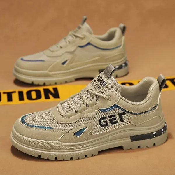 2025 New Skateboarding Workwear Shoes Breathable Non-Slip Mesh Panel Construction Site Protection Shoes