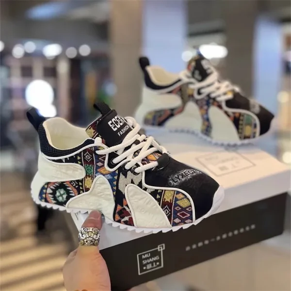 2025 Mens Lightweight Breathable Shoes Minimally Printed Casual Casual Thick Sole Lace up Sports Comfort Versatile Mens Shoes - Image 5