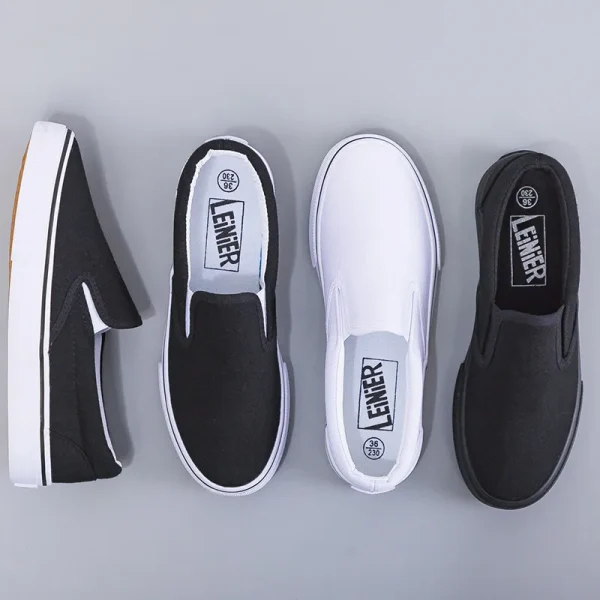 2025 New Canvas Driving Shoes Couple Black White Vulcanized Canvas Shoes Mens Designer Sneakers Fashion - Image 4
