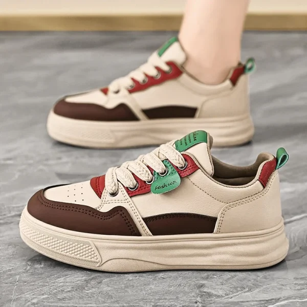 2025 Small White Shoes New Walking Students Heightened Thick-soled Sports Board Shoes Casual Women's Running Shoes - Image 3