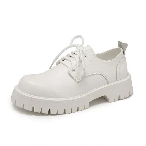 2025 Vintage Round Toe Thick Sole Formal Footwear Casual Shoes Business Lace up Men PU Leather Dress Shoes - Image 5
