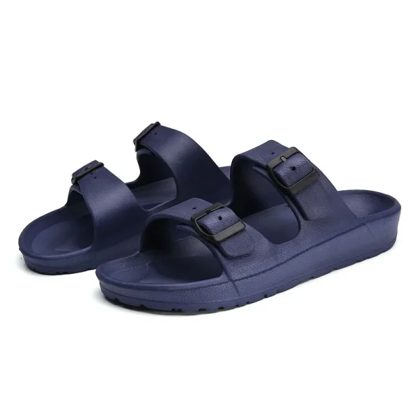 2025  Summer New Arrival Female Slippers Women's Comfort Slides Double Buckle Adjustable EVA Flat Sandals - Image 3