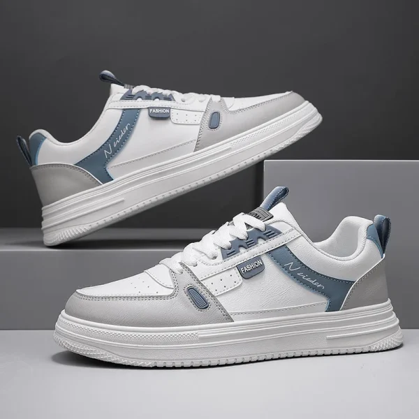 2025 Men's Leather Lightweight Sports Shoes White Trendy Casual Sneakers