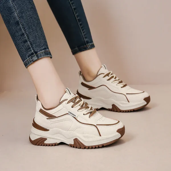 Anti slip Breathable Women's Platform Mesh Daddy Shoes Breathable Heightening Jogging Walking Sneakers for Women - Image 2