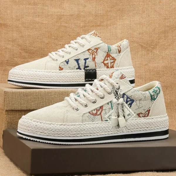 2025 Men's Canvas Shoes Summer Trend Versatile Casual Flat Soft Sole Shoes - Image 5