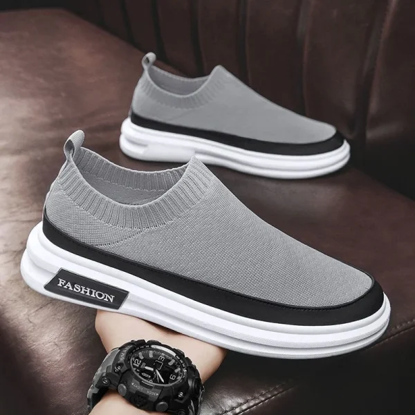 2025 New Flying Woven Breathable Light Men's Shoes Thick Bottom Fashion Casual Sports Shoes - Image 6