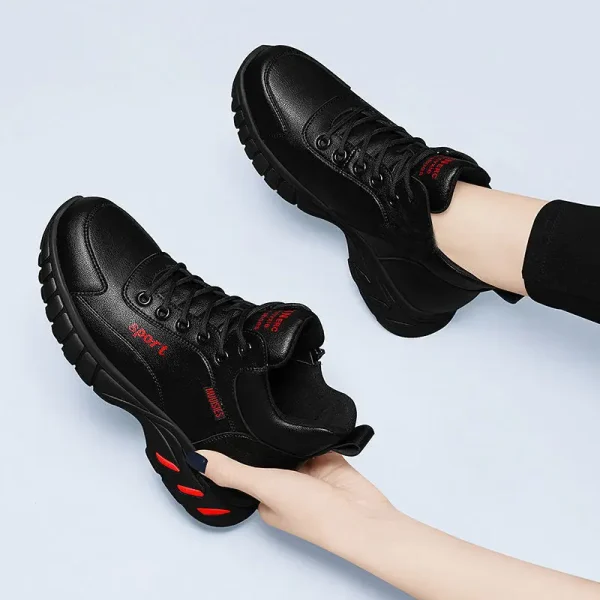Fashion New Walking Style School Shoes  Pu Leather Women's Black Shoes - Image 5