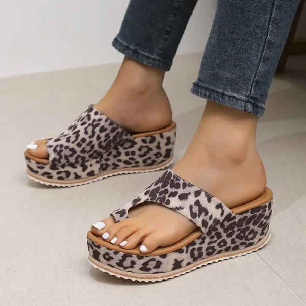 2025 Women Summer Outdoor Platform Heeled Sandals Thick Bottom Flip Flops Wedges Sandals - Image 3