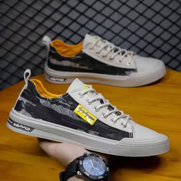 2025 New Spring Korean Edition Trend Versatile Flat Sole Shoes for Men's Casual Canvas Shoes Size 39-44 - Image 3