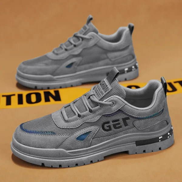 2025 New Skateboarding Workwear Shoes Breathable Non-Slip Mesh Panel Construction Site Protection Shoes - Image 2