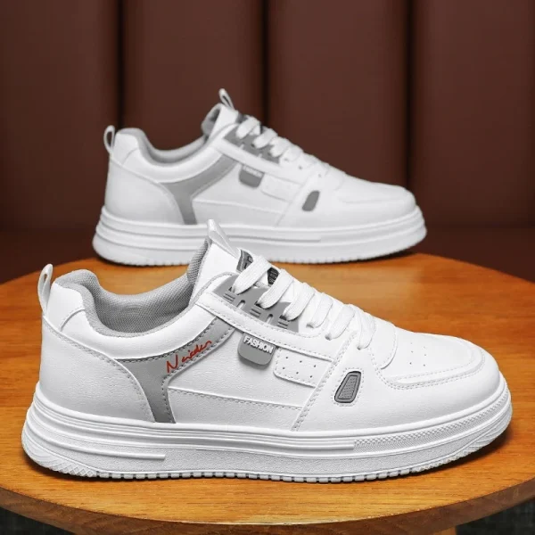 2025 Men's Shoes New 2025 Breathable Trend Thick Sole White Sports Casual Shoes - Image 2