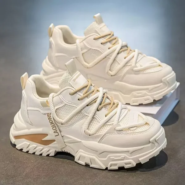 2025 Men's Summer New Mesh Versatile High-end Casual Shoes for Teenagers, Sports Thick Soled Dad Shoes