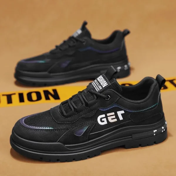2025 New Skateboarding Workwear Shoes Breathable Non-Slip Mesh Panel Construction Site Protection Shoes - Image 3