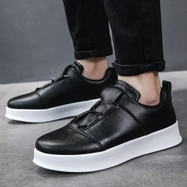 2025 Board Shoes for Men Low Cut RoundToeThick Bottom Versatile Interior Height Increasing Waterproof Anti Slip Skateboard Shoes - Image 4