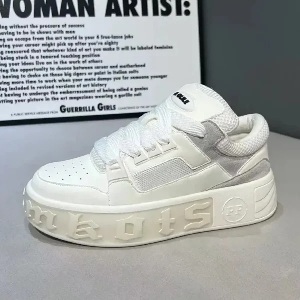 2025 Men's Fashion Casual Shoes Campus Letters Hipster Men Platform Elevating Board Shoes for Men - Image 3