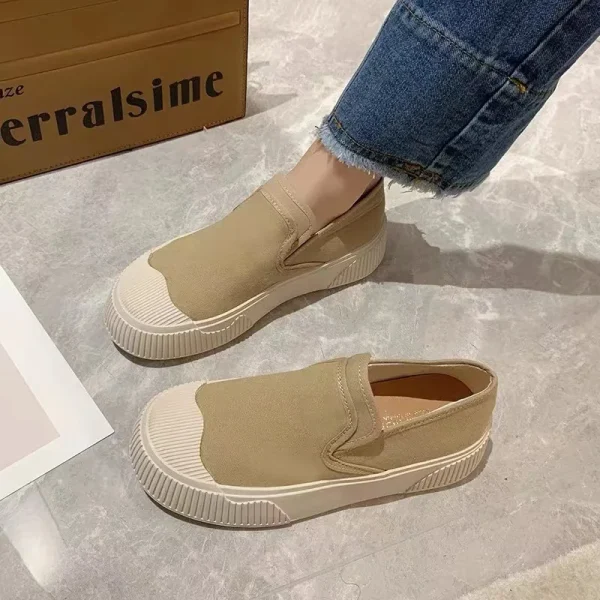 2025 Fashion Comfortable Flat White Women Slip on Walking Casual Shoes - Image 4