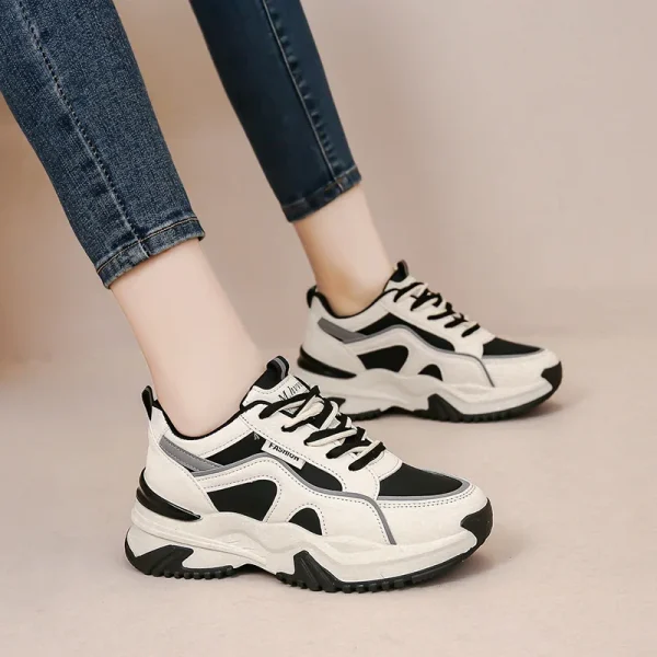 Anti slip Breathable Women's Platform Mesh Daddy Shoes Breathable Heightening Jogging Walking Sneakers for Women - Image 5