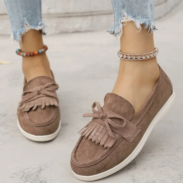2025  Women's Slow Walking Casual Shoes Tassel Bow Loafers 5 Colors Flat Shoes - Image 4