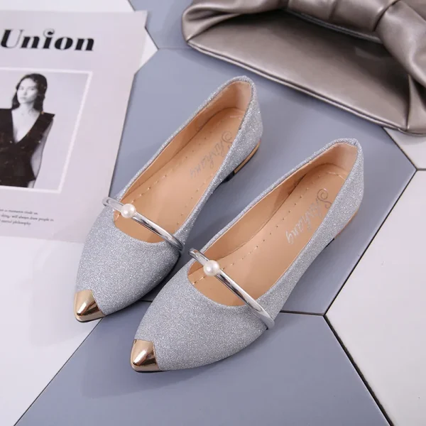 2025 Bling Frosted Upper Women Shoes Flat Female Outdoor Daily Wear  Office Shoe Non-slip Lightweight Ladies Closed Shoes - Image 3