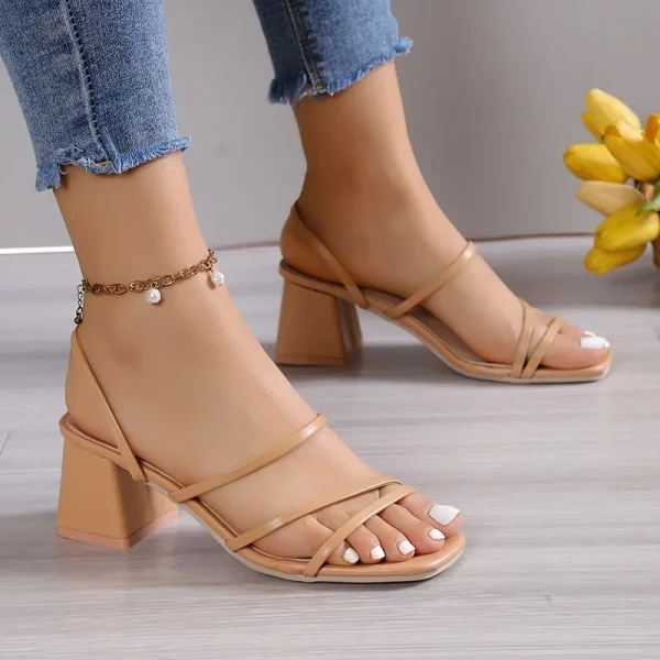 2025 Ladies Solid Color Heels Designer Heels Women - Image 4