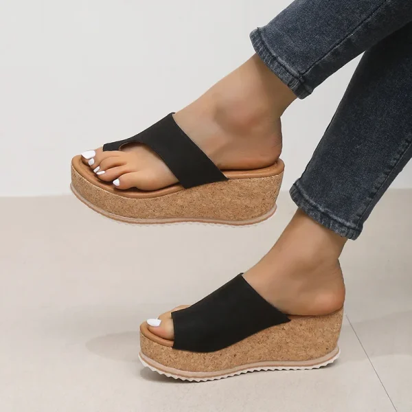 2025 Women Summer Outdoor Platform Heeled Sandals Thick Bottom Flip Flops Wedges Sandals - Image 2