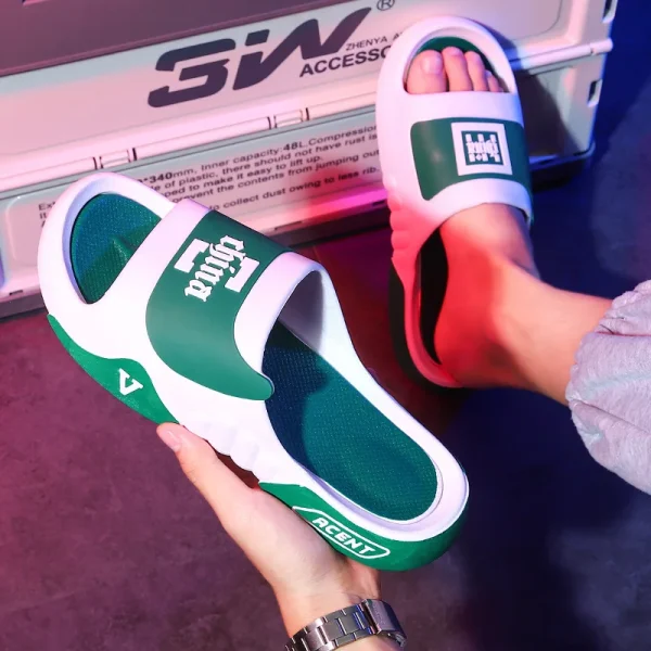 New Hot Sale PVC Shoes Men Soft Massage Bottom Home Men Outdoor Sport Slides Slippers for Men - Image 2