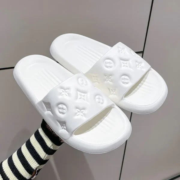 2025 Fashion Design Flat Soft Emboss Flower Upper Outdoor Home Women slippers Sandals - Image 3