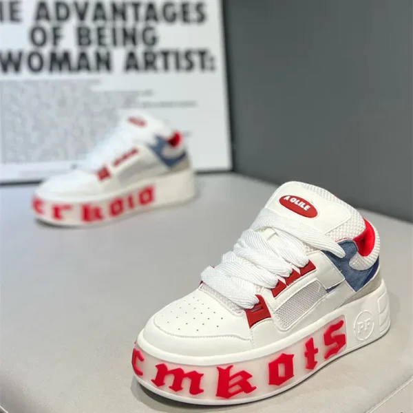 2025 Men's Fashion Casual Shoes Campus Letters Hipster Men Platform Elevating Board Shoes for Men - Image 4