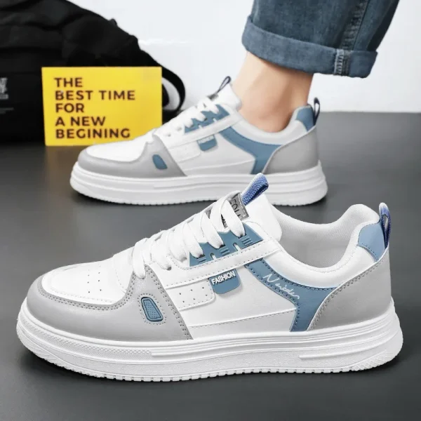 2025 Men's Shoes New 2025 Breathable Trend Thick Sole White Sports Casual Shoes - Image 4