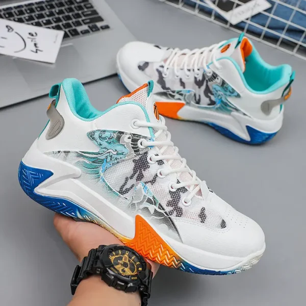 2025 Men's Shoes New Trend Breathable Mesh Basketball Sports Casual Lace-up Student Running Shoes - Image 3