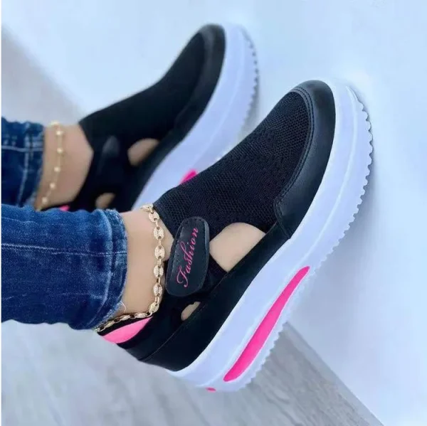Spring Summer Large Size Classic Retro Casual Sneakers Ladies Shoes Breathable Woven Wedge Mesh Shoes for Women - Image 2