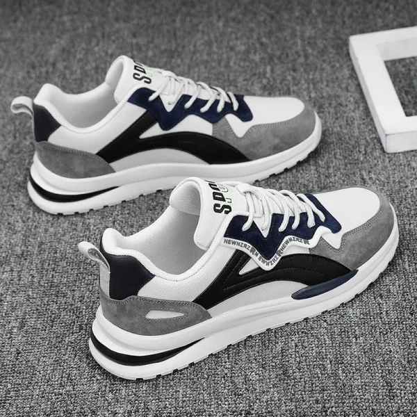 2025 Newest Design Sport Running Shoes Soft PU Leather Sneakers for Men - Image 4