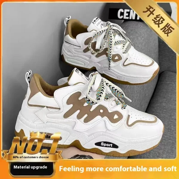 2025 Mens Casual Sports Height Increasing Board Shoes Lace up Trendy Shoes Anti-slip Breathable Non Smelly Feet Casual Shoes - Image 6
