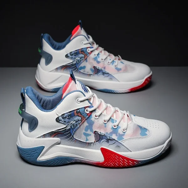 2025 Men's Shoes New Trend Breathable Mesh Basketball Sports Casual Lace-up Student Running Shoes - Image 4