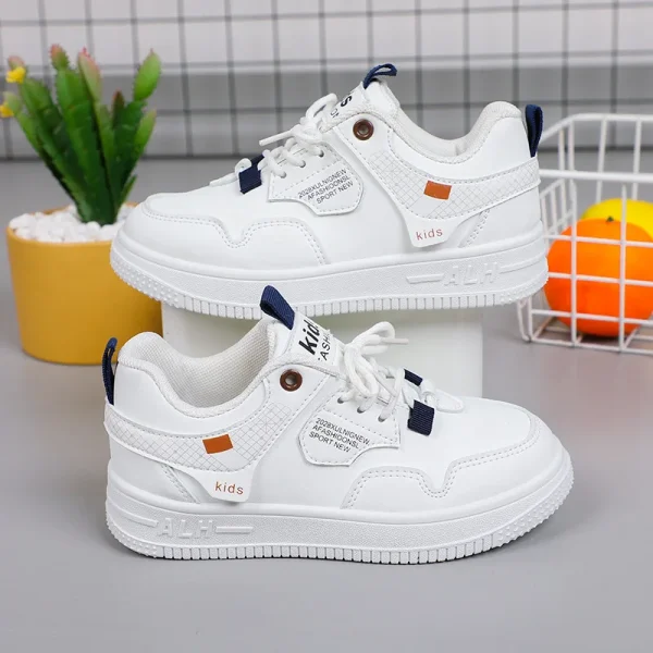 2025 New Arrival Unisex Kids Board Shoes Fashion Children's Sneakers PU Leather Non-Slip Sports School Shoes - Image 4