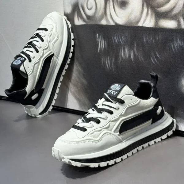 2025New Breathable Casual Sports Shoes Versatile Thick Soled Comfortable and Wear-resistant Lightweight Lace-up MensTrendy Shoes - Image 4