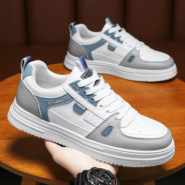 2025 Men's Shoes New 2025 Breathable Trend Thick Sole White Sports Casual Shoes - Image 3