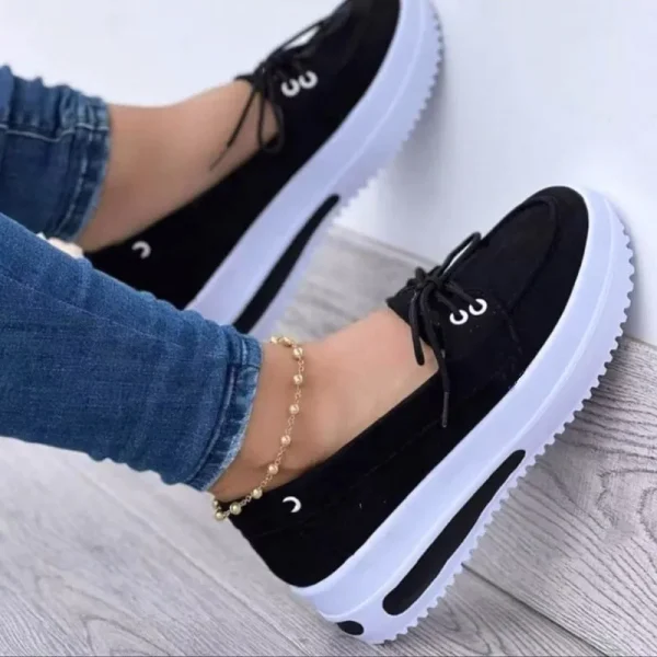 2025 Ladies Footwear Walking Style Women Flat Casual Shoes Chunky Platform Loafer Shoes - Image 5