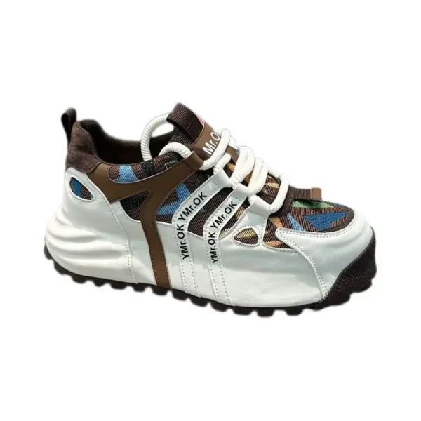 2025 Men's Trendy New Breathable Mesh Casual Running Shoes Versatile Thick Soled Sports Chunky Shoes - Image 5