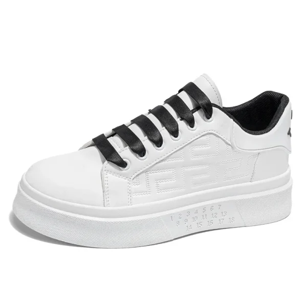 2025 New Classic White Shoes Mens Round Headed Sponge Cake Campus Fashion Trend Versatile Shoes - Image 5