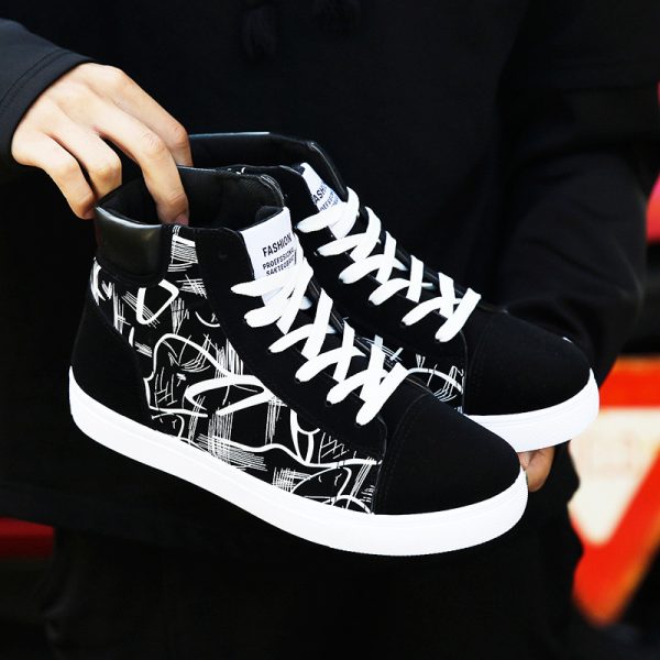 Casual Shoes Breathable High Top Canvas Comfortable Soft Soles Lightweight Students Sneaker - Image 3
