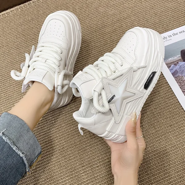 2025 Light Fashion Casual Little White Shoes Women Muffin Thick Soled Board Shoes Women - Image 4